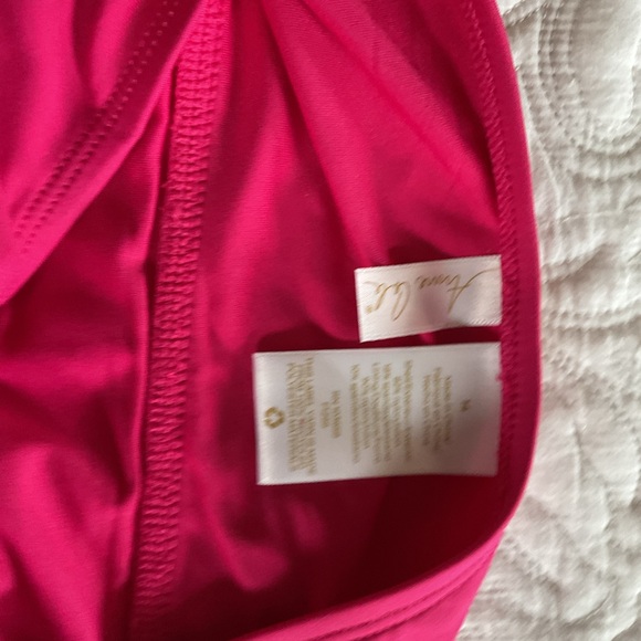 Boston Proper Pink One-Piece Swimsuit with Ruched Details - Picture 6 of 6